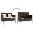 thumbnail image 5 of vidaXL Banc de Jardin avec Coussins en Rotin Poly Brun, 5 of 5