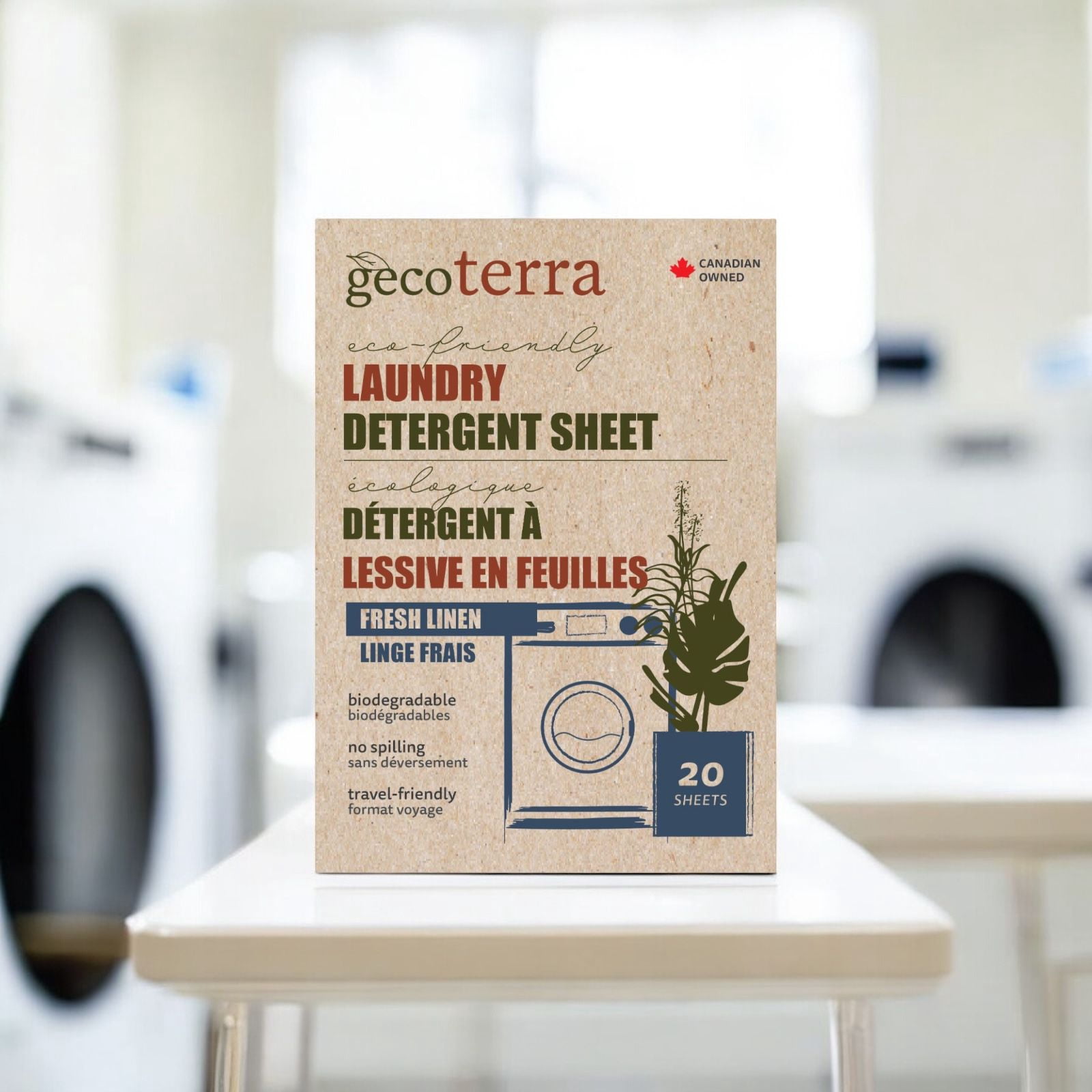 Gecoterra Biodegradable Laundry Detergent Sheets – 120 Sheets = 240 Loads – Compact, Eco-Friendly, Liquid-Free Strips – Fresh Linen Scent – Travel-Ready & Zero Waste