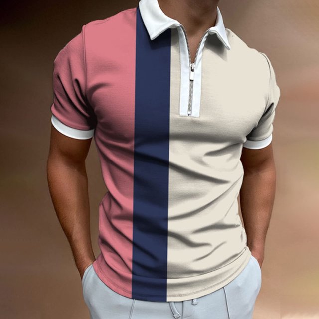 EGNMCR T-Shirts pour Homme Mode Personnalité Chemise Décontractée Coupe Ajustée à Manches Courtes Imprimée Col Rabattu Blouse & Chemise Cadeaux pour Hommes