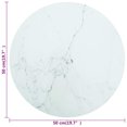 thumbnail image 3 of vidaXL Table Top White Ø50x0.8 cm Tempered Glass with Marble Design, 3 of 3