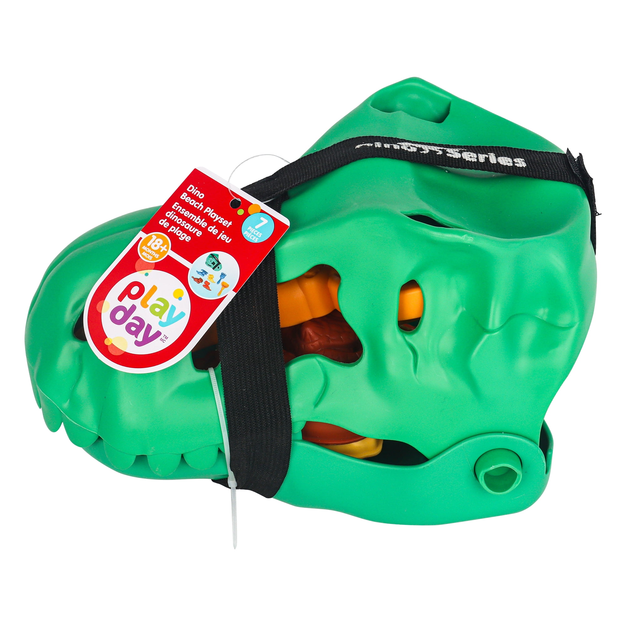 PLAY DAY PL Ensemble de jouets de plage et bac à sable dinosaures 7-en-1 – Robustes pour jeux extérieurs pour enfants