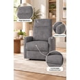 thumbnail image 4 of Fauteuil relax à bascule K-Living Zoya Colony en tissu graphite pour salon, 4 of 6