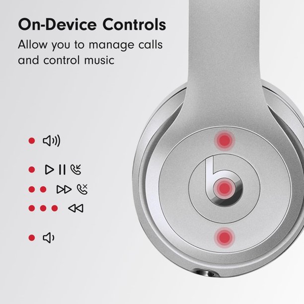 Beats Solo3 Wireless On-Ear Headphones (Silver) Bundle with