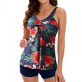 thumbnail image 2 of TopLLC Women Tankini Swimsuit Flower Print Ruffle Hem Tummy Control Bathing Suit Plus Size Swimwear for Women, 2 of 4