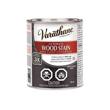 Varathane Ultimate Oil-Based Wood Stain, Weathered Grey, 946 mL