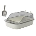 thumbnail image 3 of Yinanstore Large Cat Litter Box Kitten Litter Box Cat Sand Basin Cartoon Shape Large Bed Pan Cat Sandbox Durable High Sides Cat Litter Box gray, 3 of 8