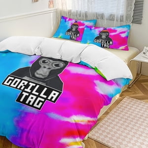 Pink Tie Dye Hat Gorilla Tag Comforter Set Soft 3 Pcs Twin Bedding Sets Thicken for All Season, 1 Comforter 2 Pillow Shams
