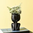 thumbnail image 3 of HEVIRGO Human Think Face Ceramic Home Plants Flower Pot Vase Planter Tabletop Decoration,Yellow, 3 of 10