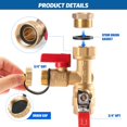 thumbnail image 3 of 8Pcs 3/4 Inch IPS Isolator Tankless Water Heater Valve Kit with 2Pcs 3/4" NPT to 1/2" FNPT and 2Pcs Brass Pipe Fitting, Tankless Water Heater Flushing Kit with Pressure Relief Va, 3 of 6