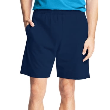Hanes Shorts en Coton Jersey pour Hommes, TG, Marine