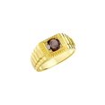 thumbnail image 4 of RYLOS Men's Ring Yellow Gold Plated Silver Ring, 7MM Round Shape Gemstone Designer Style Rings Smoky Quartz June Birthstone Rings Silver Size 13, 4 of 7
