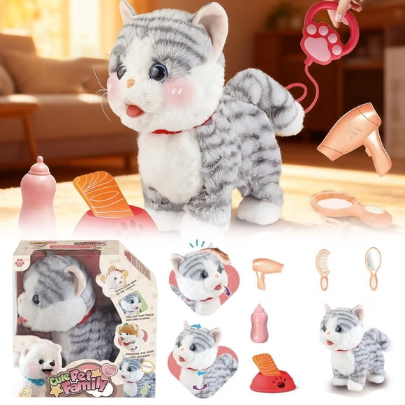 Interactive Talking Toy for Kids Singing Companion with Soft Finish Interactive Cat- Design and Playful Movements