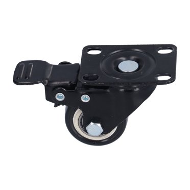 Delaman roulettes, 4PCS Caster 1.5in 360° Rotate Head Rubber Shock Absorption Double Ball Bearing Chair Wheel