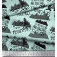 thumbnail image 3 of Soimoi Green Viscose Chiffon Fabric Mountains & Text Print Fabric by the Yard 42 Inch Wide, 3 of 5