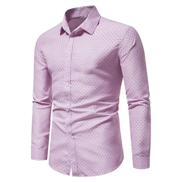 Men's Regular-fit Casual Long Sleeve Stretch Dress Shirt Wrinkle-Free Regular Fit Button Down Shirts Poplin Shirt