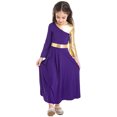thumbnail image 3 of RUNQHUI Robe de Danse Métallique Dorée pour Filles, Prière Lituricale, Culte, Danse, Violet 12, 3 of 7
