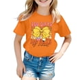 thumbnail image 1 of LUOGENLI T-Shirt pour Filles Enfants Mode Décontractée Imprimé Col Rond Ample Manches Courtes T-Shirt Haut Maxi Chemises pour Filles 2025 Villégiature Orange 6-7 Ans, 1 of 5