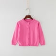 thumbnail image 2 of aohooy Girls Long Sleeve Cardigan Sweater Todder Infant Open Front Button Closure Knitted Cable Cardigans Tops 6M-5Y Hot Pink,130, 2 of 4