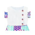 thumbnail image 4 of Robe Fille Boutonnée Épaules Dénudées Coton Décontractée 4 Ans, 4 of 6