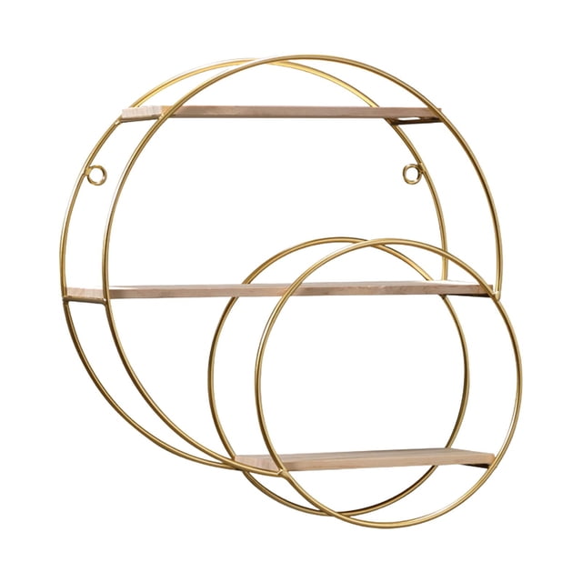 Abbracc Étagère Suspendue Présentoir Cosmétique Boîte de Rangement Murale Décorative Ronde 3 Niveaux