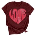 thumbnail image 1 of Meichang T-Shirts de la Saint-Valentin pour Femmes, T-Shirts Mignons à Imprimé Cœur, T-Shirts Décontractés à Manches Courtes, Hauts à Col Rond, Coupe Ample, Chemisiers de la Saint-Valentin, 1 of 2