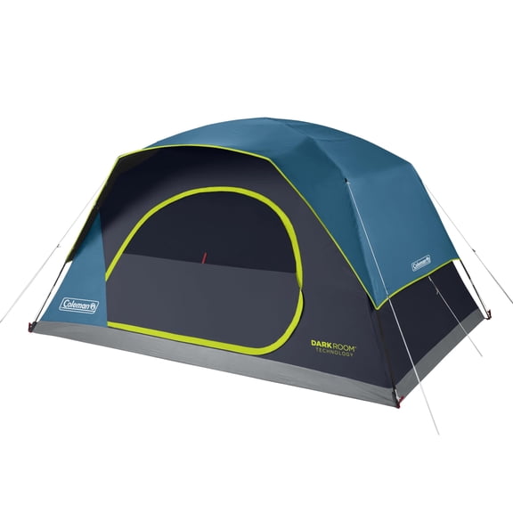 Coleman Tente Skydome Dark Room, Tente Familiale pour 4/6/8/10 Personnes Bloque 90 % de la Lumière du Soleil et s'Installe en 5 Minutes, Tente Étanche Offre 20 % Plus d'Espace pour la Tête Sans PFAS 8 Personnes