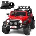 thumbnail image 4 of Patiojoy 12V Electric Kids Ride On Truck Toys 2 Seater Jeep Car with Remote Control Red, 4 of 7