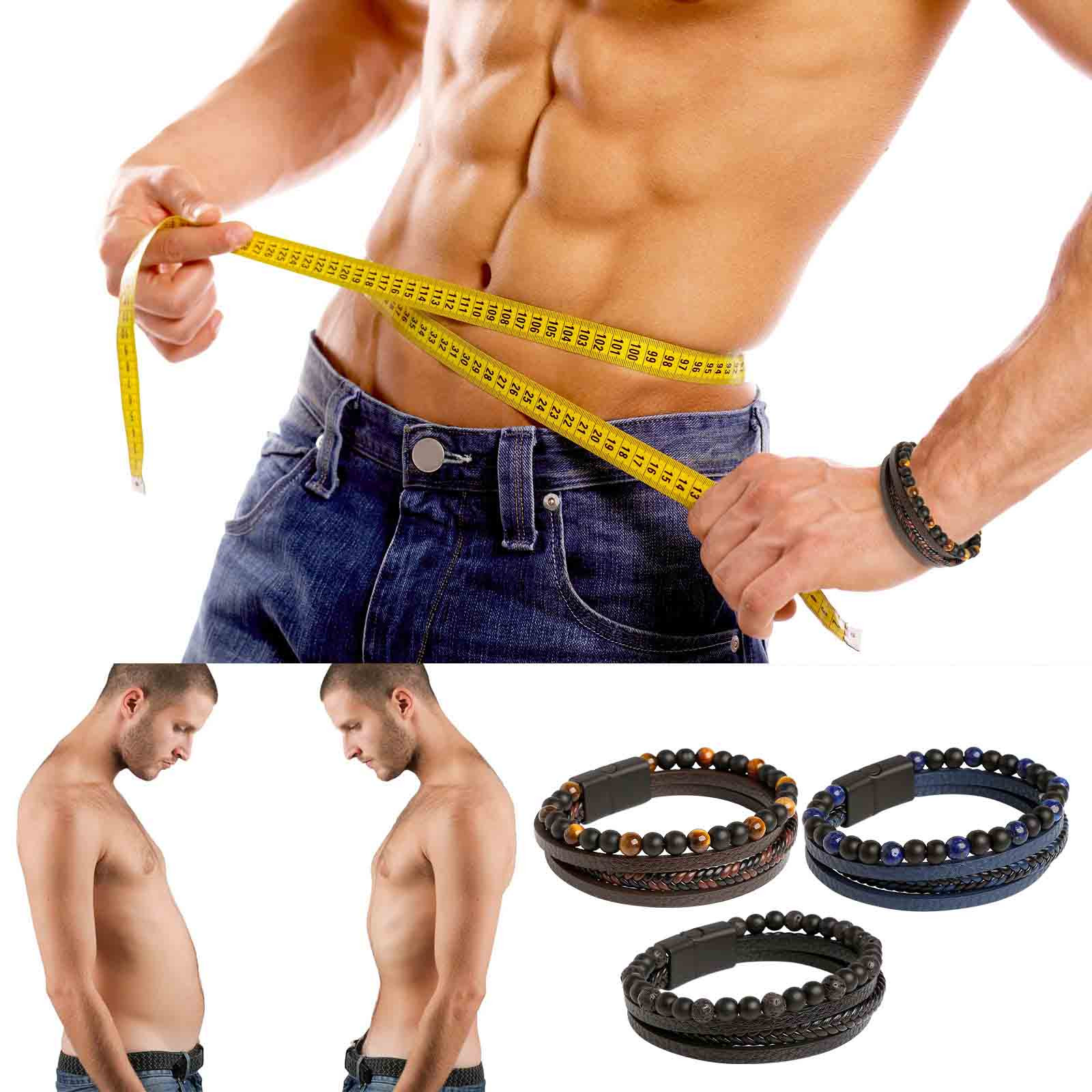 Up to 60% Off! Gspmoly Vitamin Supplements, Natural Volcanic Stone Eye Beaded Bracelet Health Bracelet Shaping Bracelet Cowhide Rope Agate Bracelet Protein Powder