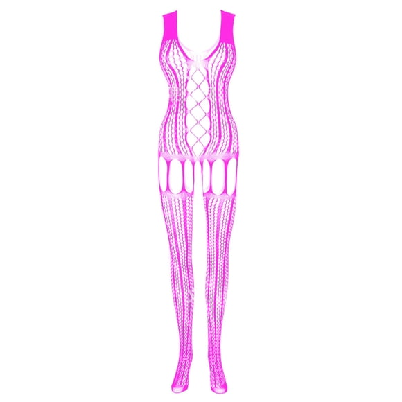 WZXFASHION Bas en Soie pour Femmes sous-Vêtements Chaussettes en Maille Body Robe Aguichant Pyjamas sous-Vêtements en Maille sous-Vêtements Aguichant Lingerie Rose Vif m