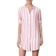 thumbnail image 1 of Yuyuzo Womens Blouses Striped Button down Half Sleeve Long Shirts Plus Size Soft Dress Tops S-5XL, 1 of 5