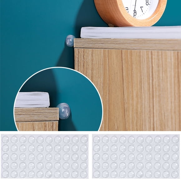 YOPTOP Cabinet Bumpers Set of 100 Self Adhesive Rubber Bumpers, Sound Dampening Clear Cabinet Door Bumpers, Rubber Dots Cupboard Stopper Bumpers Pads for Drawer, Picture Frames, Cutting Boards