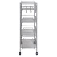 thumbnail image 2 of Greenway GSR4800GRC 4-Tier Mobile Storage Cart with Side Hooks, 2 of 7