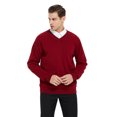 thumbnail image 3 of TOPTIE Mens Cotton Long Sleeve Sweatershirt V-Neck Basic Designed, 3 of 8