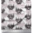 thumbnail image 1 of Soimoi White Cotton Duck Fabric Wolf & Landscape Nature Print Fabric by Yard 42 Inch Wide, 1 of 5