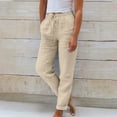 thumbnail image 2 of Timegard Womens Crop Pants Elastic Waisted Tapered Leg Solid Color Summer Lounge 7/8 Trousers with Pockets, 2 of 6
