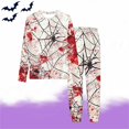 thumbnail image 2 of MKOSPLRT Pyjamas d'Halloween pour Tout-Petits Filles Garçons Vêtements de Nuit Ensembles 2 Pcs Manches Longues Col Ras du Cou Hauts Bas de Pyjama Tenue de Détente des Fêtes 3-15 Ans, 2 of 6