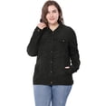 thumbnail image 3 of GRACE & GRANDEUR Women's Plus Jean Jacket Button Closed Cropped Denim Jacket, 3 of 4