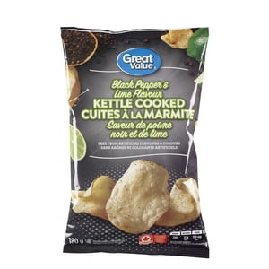 Great Value Poivre noir et croustilles de pommes de terre cuites à la chaux