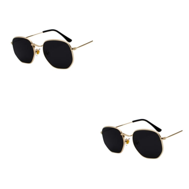 relayinert Fashionable Polarized Lens Small Square For Trendy Style Materials gold black gray C2 2Set