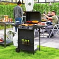 thumbnail image 2 of Outsunny 2+1 Burner Propane Gas BBQ Grill, Portable Gas Grill, Black, 2 of 10