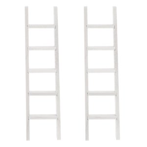 Minkissy 2Pcs Mini Step Ladder Chic Design Wooden Ladder for Mini House Interior Use