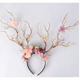 thumbnail image 2 of Christmas Fairy Tale Flower Headband Retro Tree Branch Deer Ears Antler Hair Hoop, 2 of 4