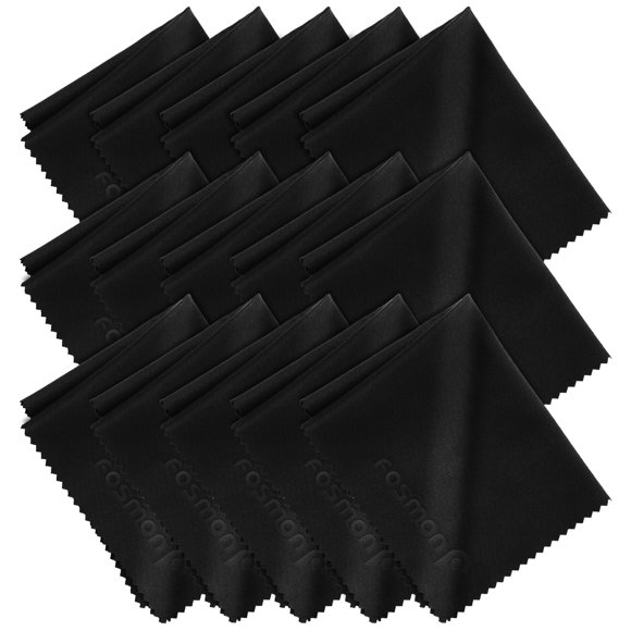 Chiffons de Nettoyage en Microfibre (Lot de 15), Fosmon Chiffons Anti-Poussière 6 x 7 Pouces pour Lunettes, Écran LCD, Objectif d'Appareil Photo Vidéo Numérique, Portable, HDTV, PC, Écran de Moniteur, Téléphones Intelligents, Tablette, et Plus