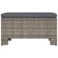 thumbnail image 3 of vidaXL Garden Footrest with Cushion Grey Poly Rattan, 3 of 5