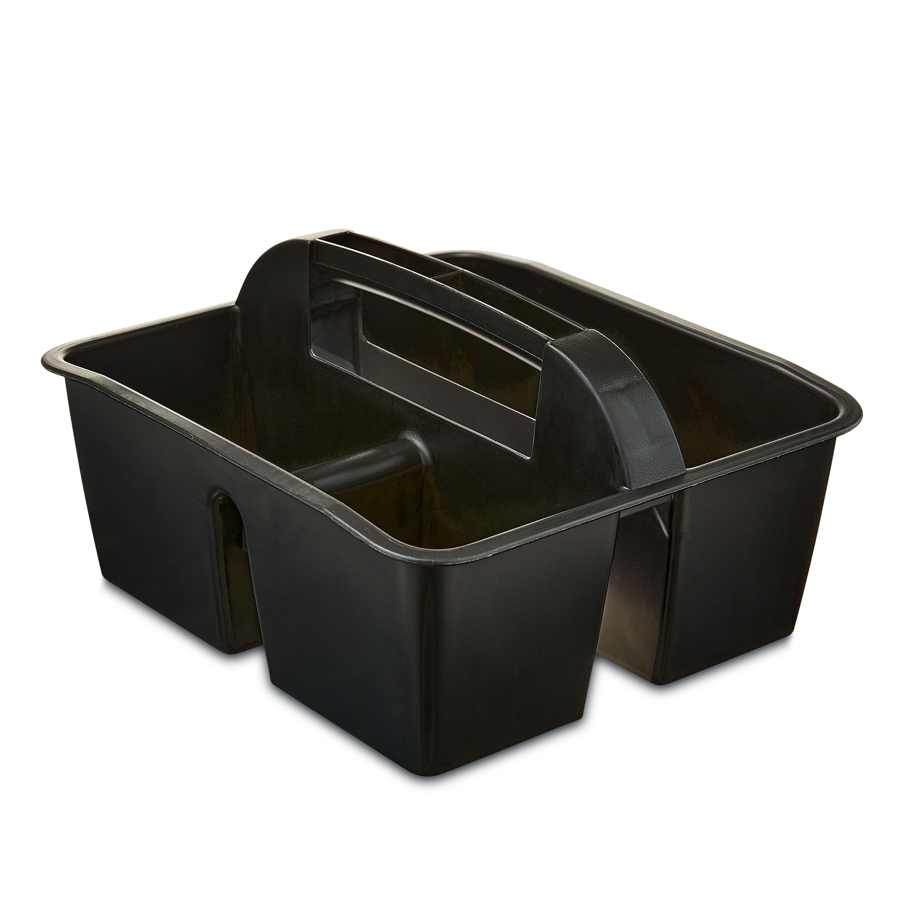 Storex Small Plastic Caddy, Rectangular Desktop Craft and Hobby Organizer, 8.75’’ x 7.67’’ x 4.44’’, Black