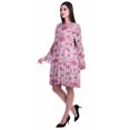 thumbnail image 3 of Moomaya Robe d'Été Fluide à Manches Longues Imprimée pour Femmes, Longueur Genou, Évasée, 3 of 6