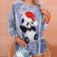 thumbnail image 1 of Costumes de Noël en Liquidation Chandail à Col Rond Imprimé de Noël Blouse Ample Chandail en Molleton Sans Capuche Chandail en Molleton Surdimensionné pour Femmes, 1 of 7