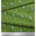 thumbnail image 2 of Soimoi Polyester Crepe Fabric Leaves & Paisley Block Print Sewing Fabric Yard 52 Inch Wide, 2 of 3