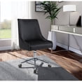 thumbnail image 4 of Meridian Furniture Karina Chaise de Bureau Pivotante Réglable en Velours Noir et Chrome, 4 of 12