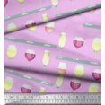 thumbnail image 2 of Soimoi polyester Crepe Fabric Wine Glass Bar Print Sewing Fabric Yard 42 Inch Wide, 2 of 3